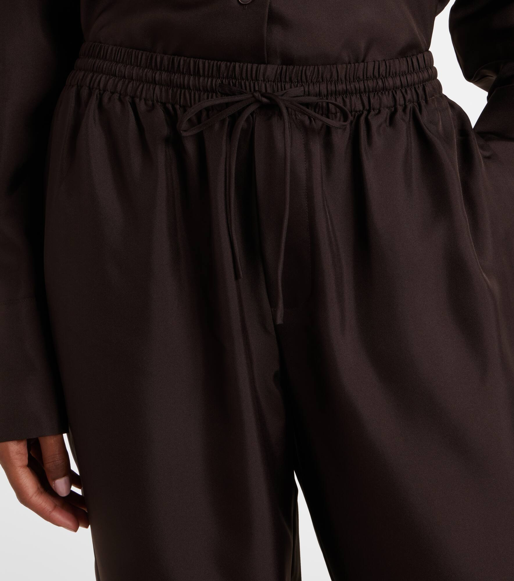 Silk wide-leg pants - 4