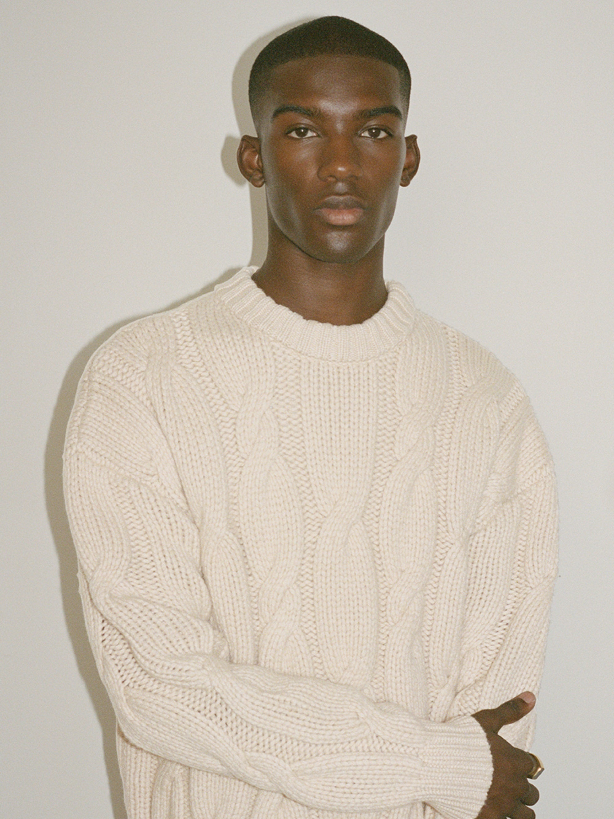 Chunky Cable Sweater in Natural - 2