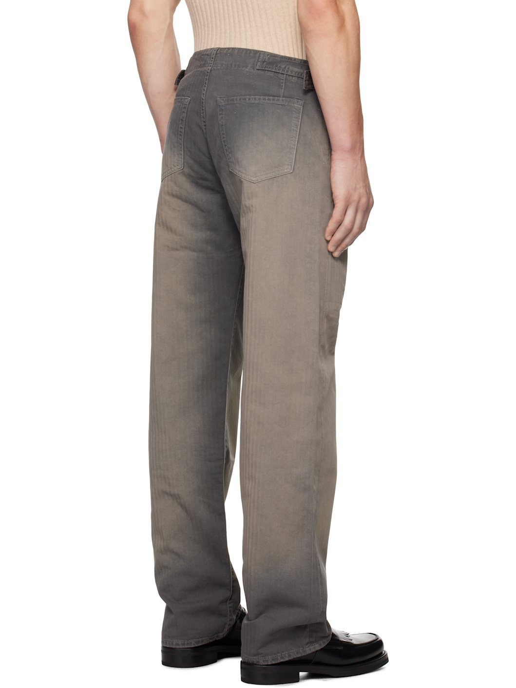 Gray & Tan Trucker Trousers - 3
