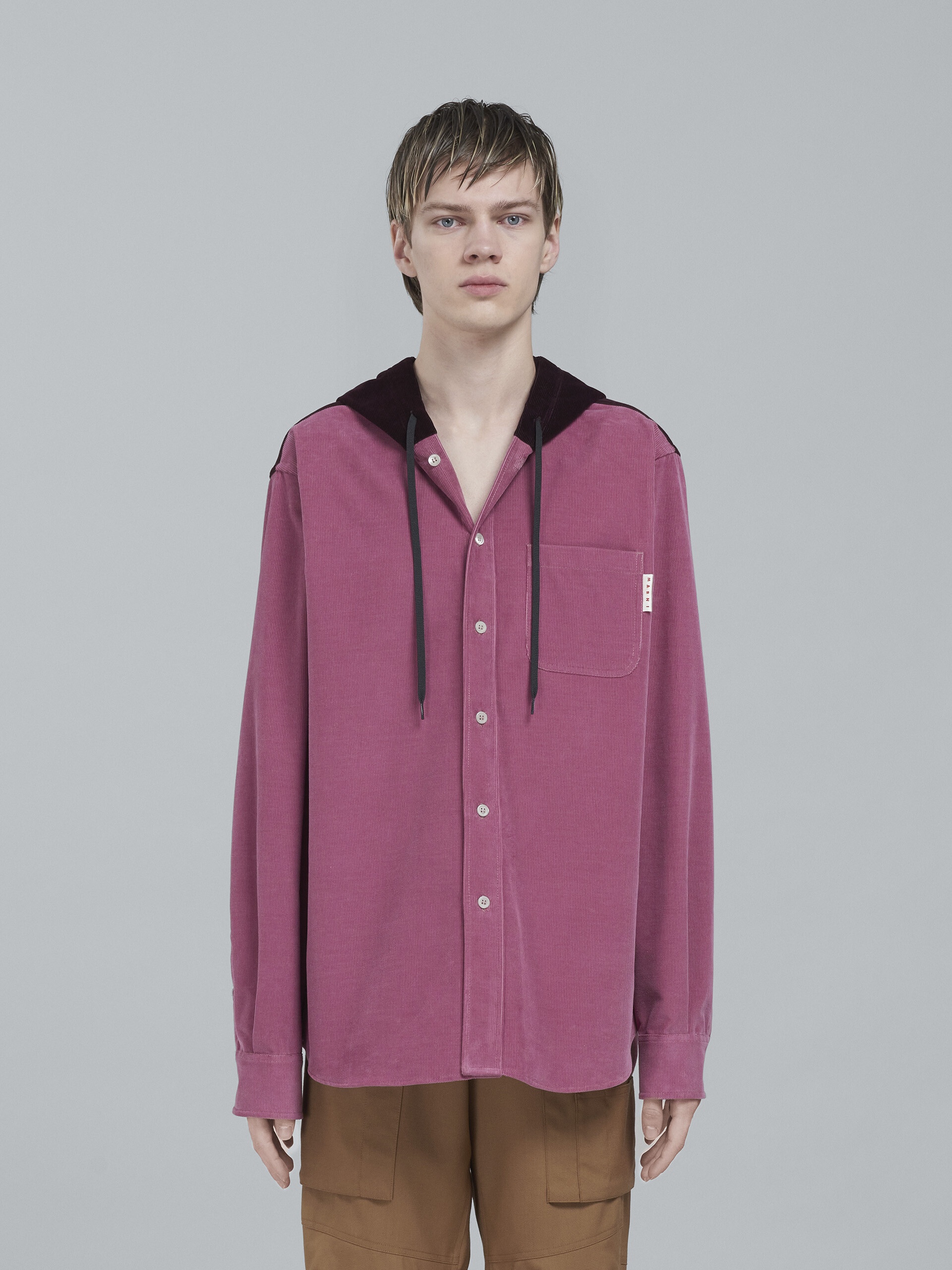 CORDUROY HOODED OVERSHIRT - 2