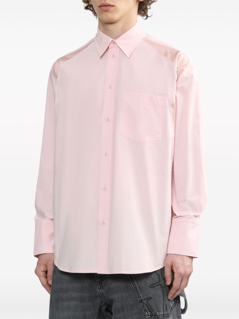 classic-collar cotton shirt - 3