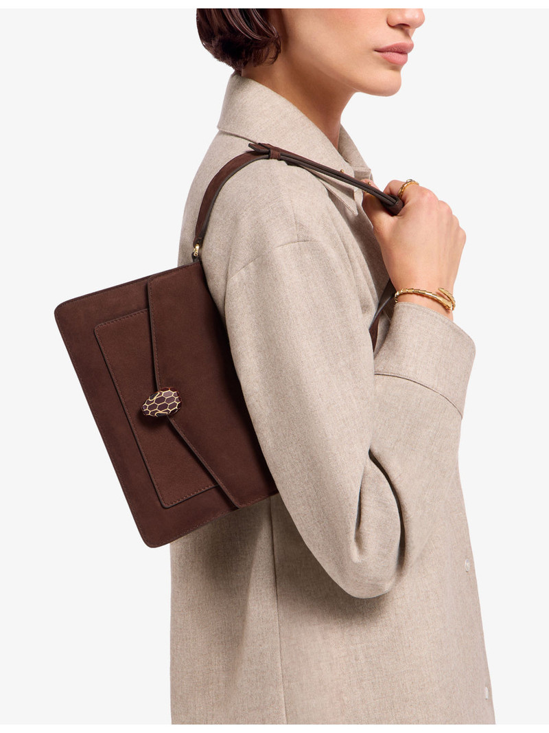 BVLGARI Serpenti Forever Small Suede Shoulder Bag outlook