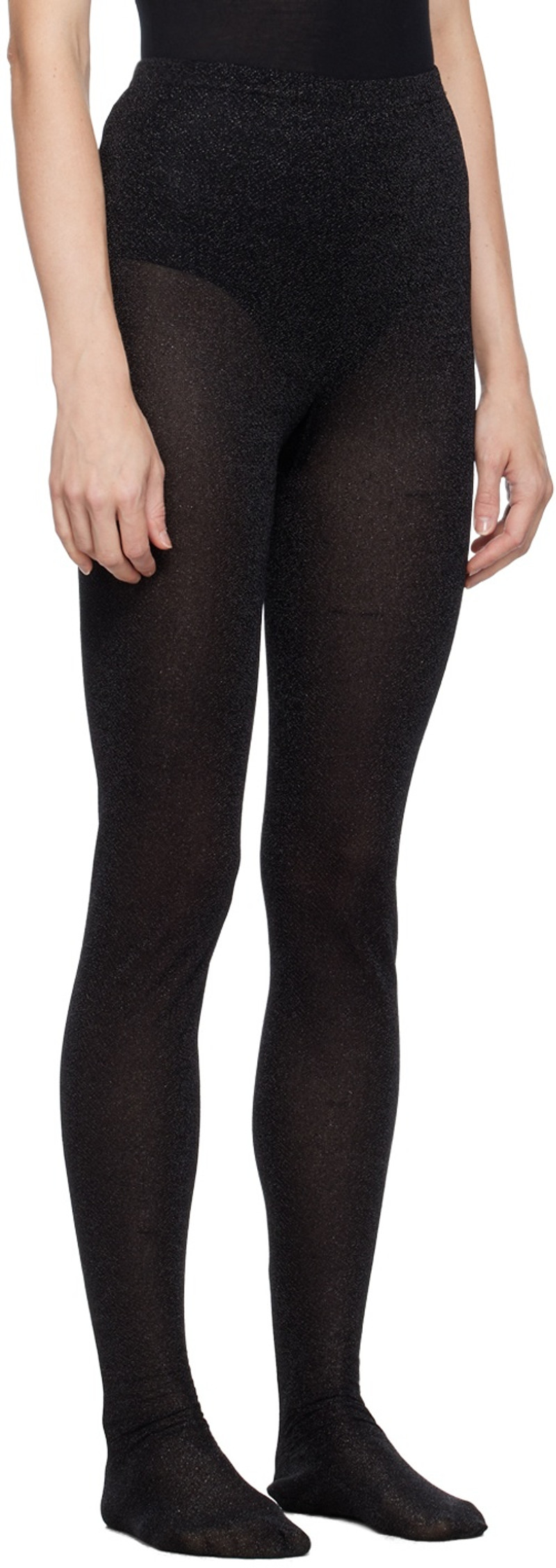 ANNA SUI Black Glittered Tights outlook