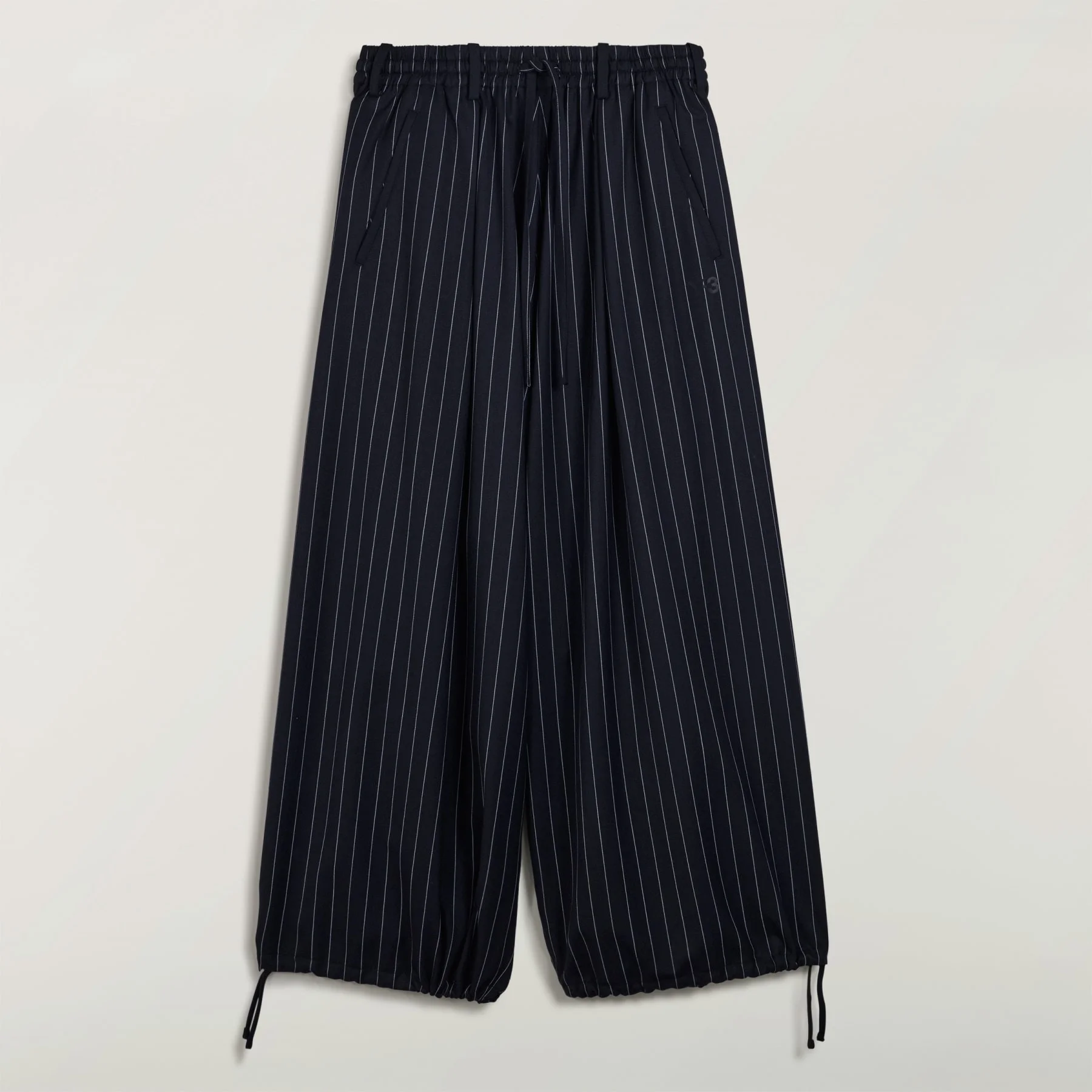 Y-3 REFINED WOOL CROPPED WIDE LEG PANTS - 1