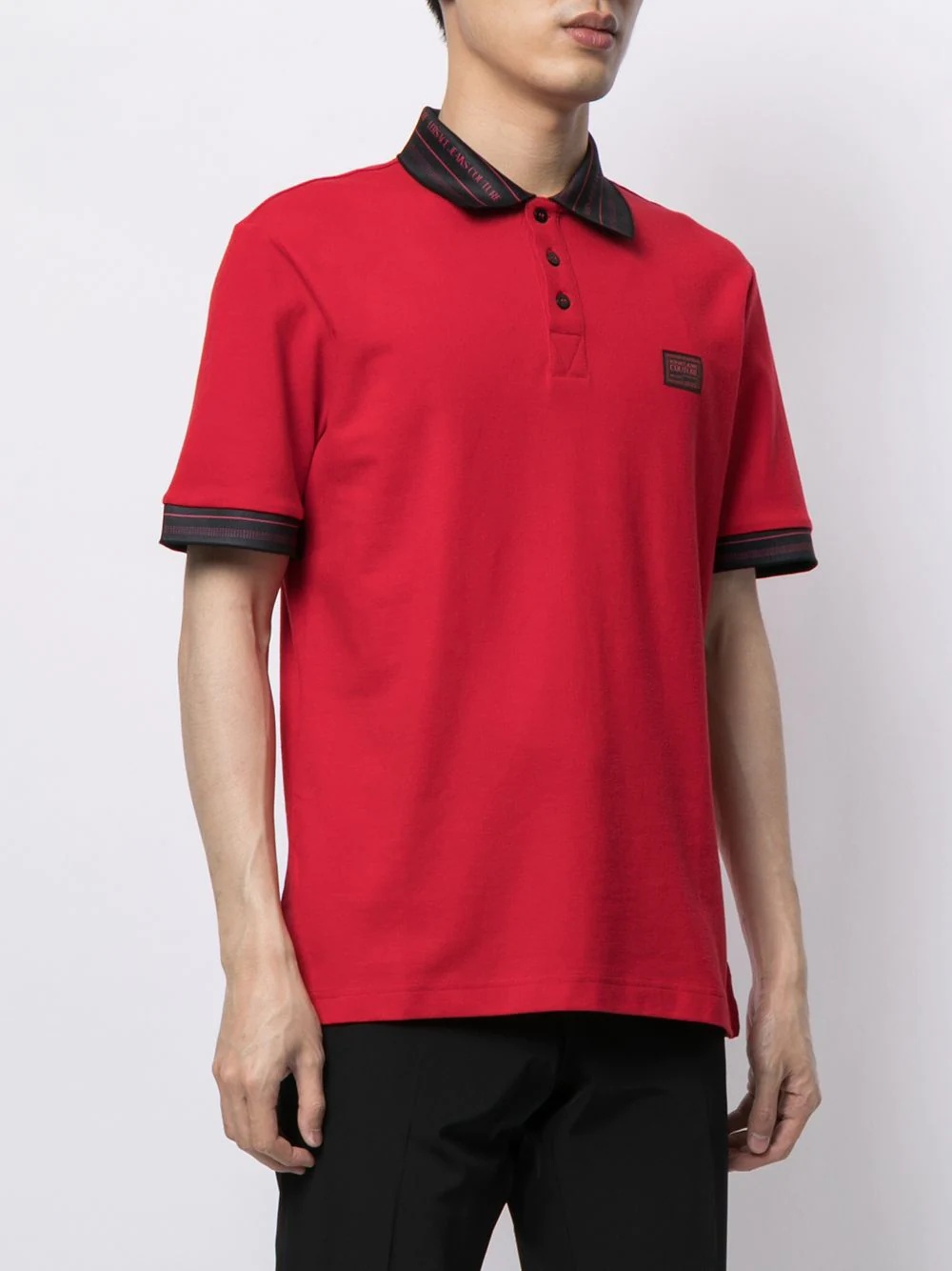 logo-patch short-sleeved polo shirt - 3