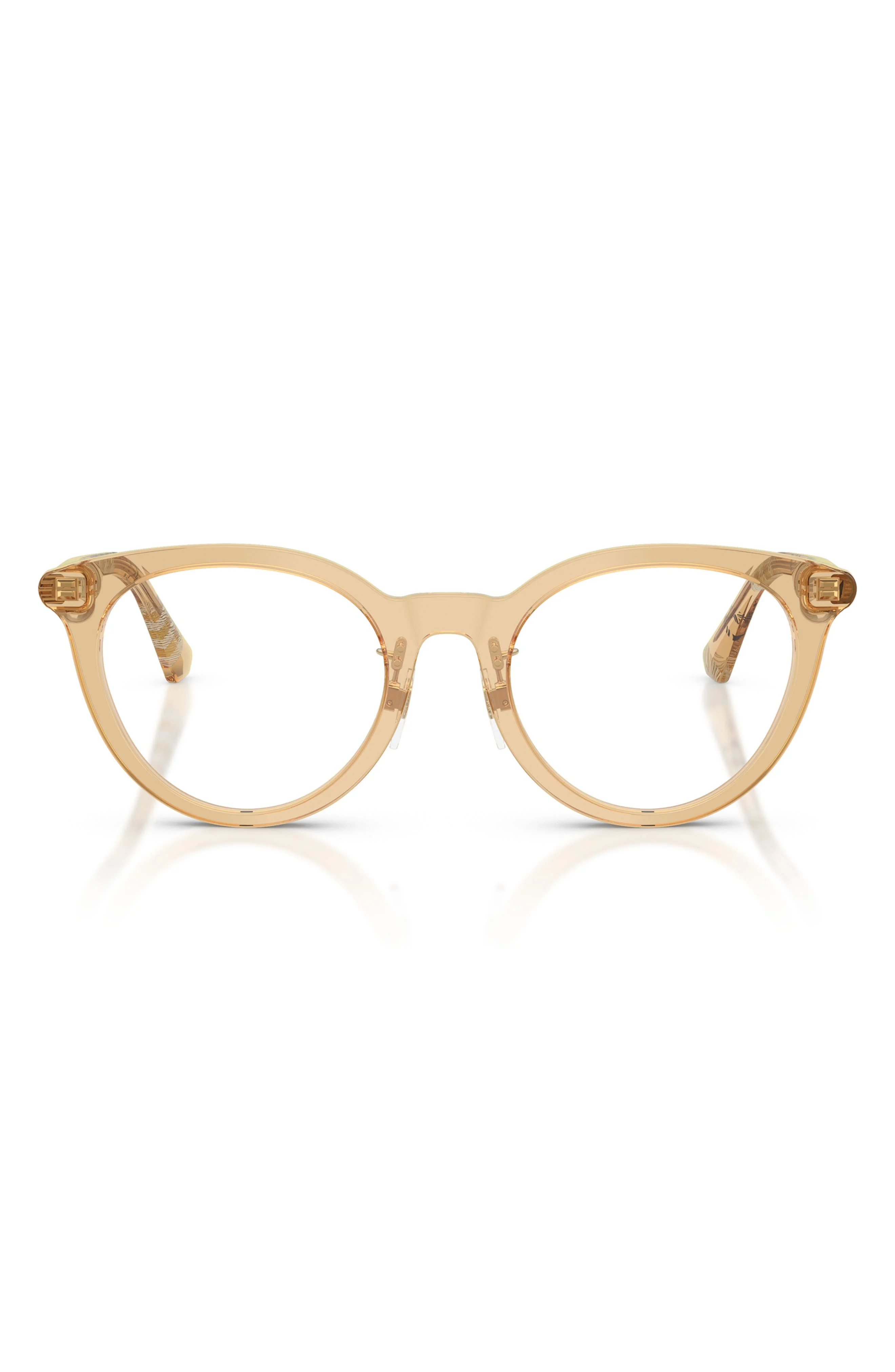 burberry 50mm Round Optical Glasses in Beige /Demo Lens at Nordstrom - 1