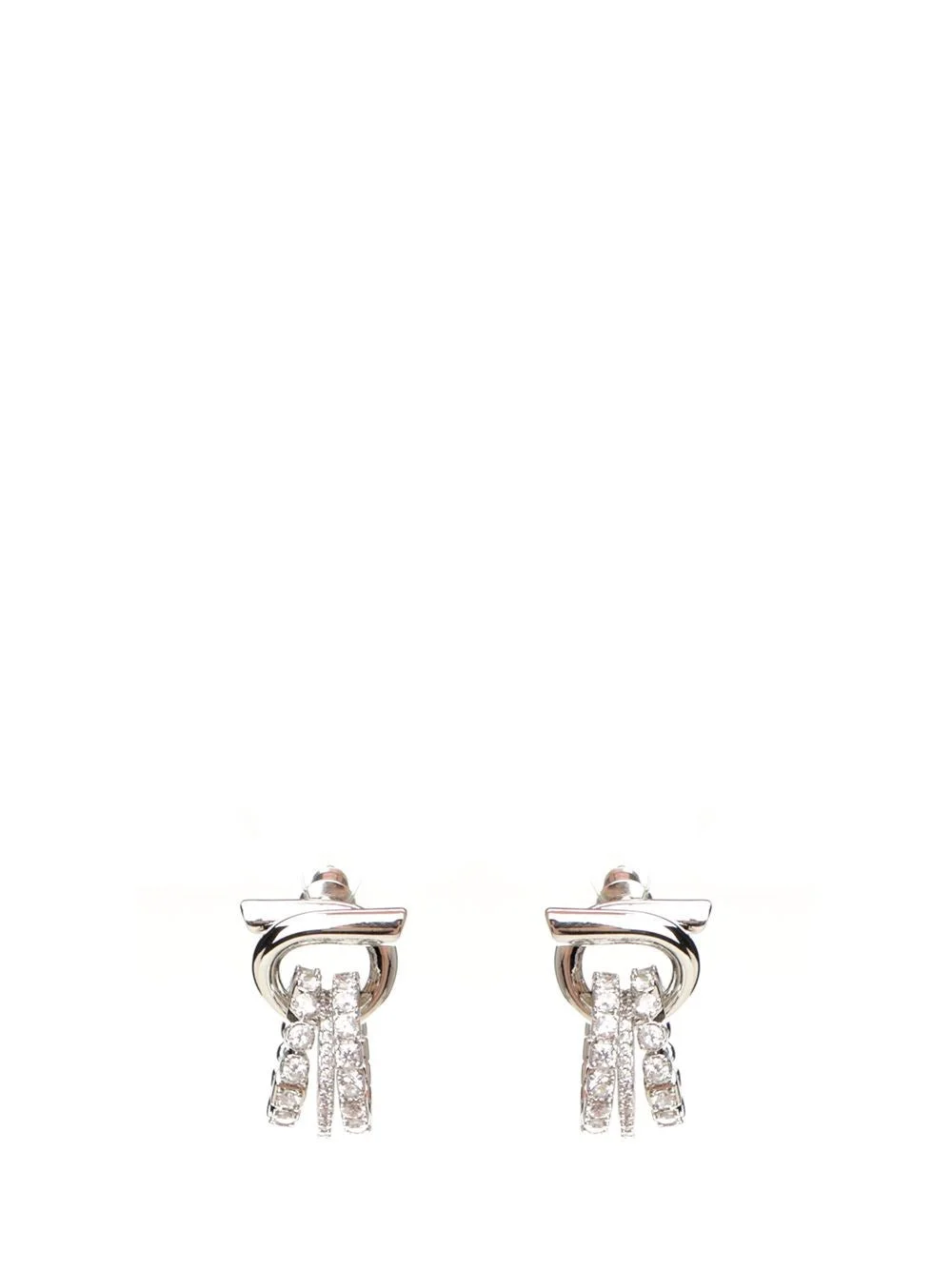 Ferragamo Women Gancini Earrings With Crystals - 1