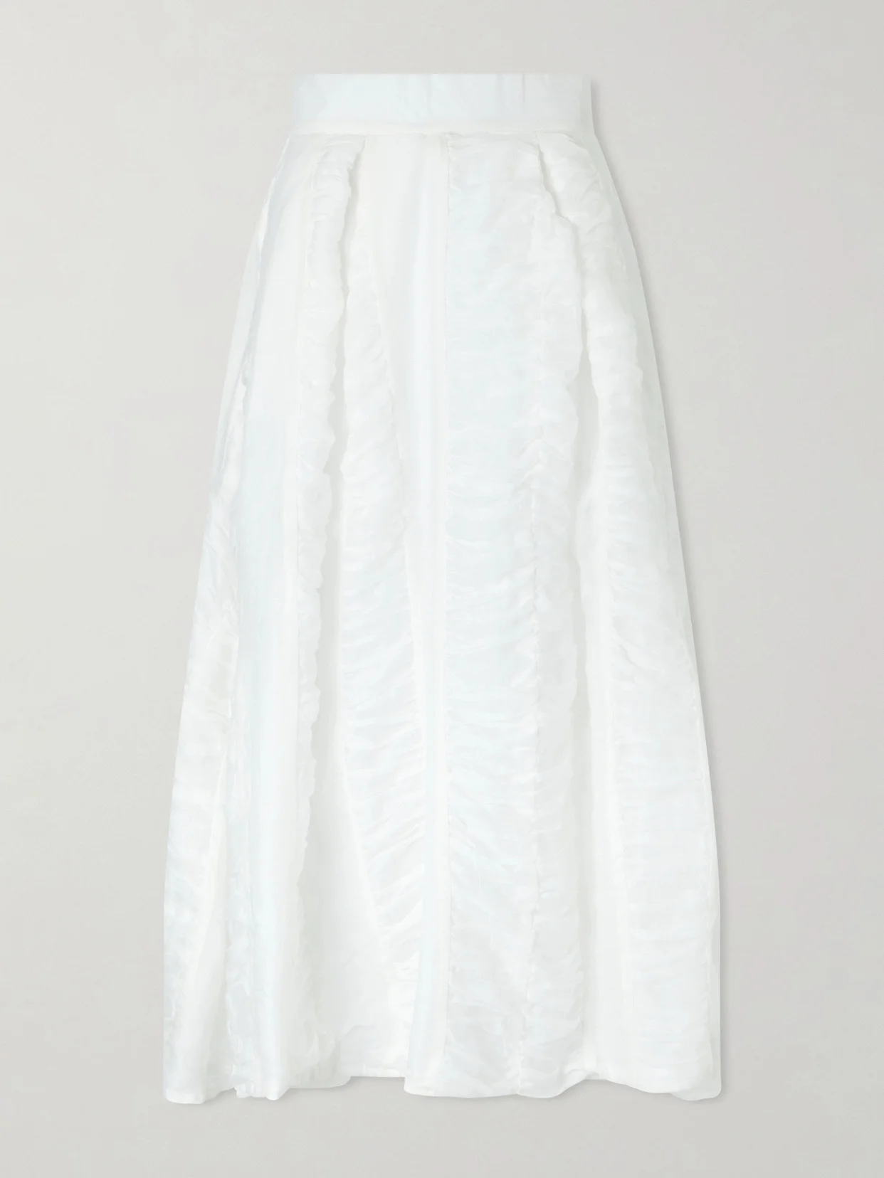 Wynona Ruched Cotton-gauze Midi Skirt - 1