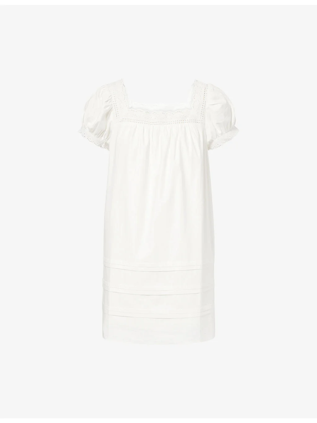 Joliette Lace-Trim Cotton Mini Dress - 1