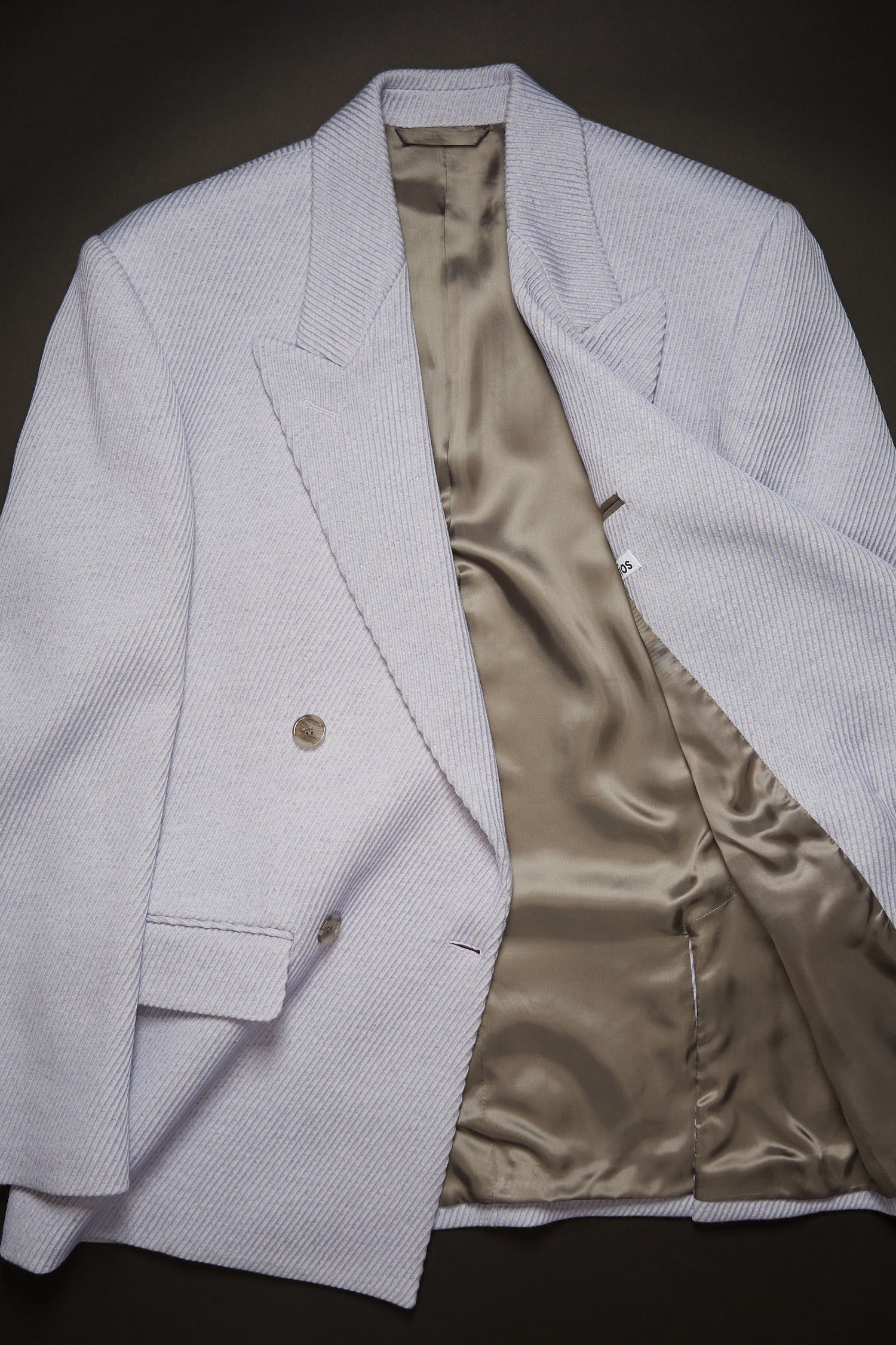 Double-breasted twill jacket lilac/grey - 5