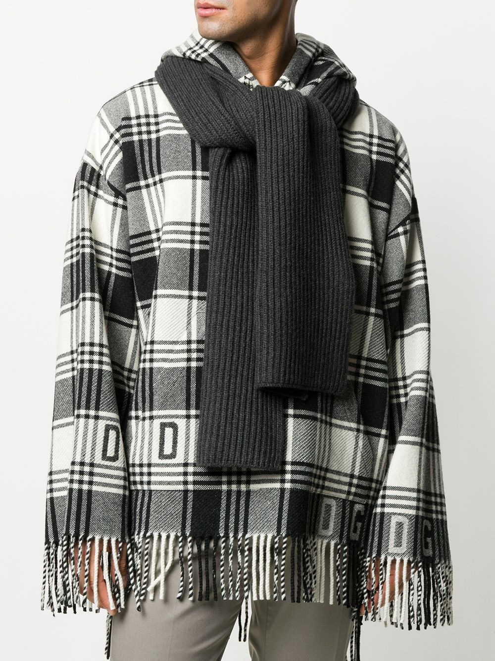 thick ribbed knit scarf - 2