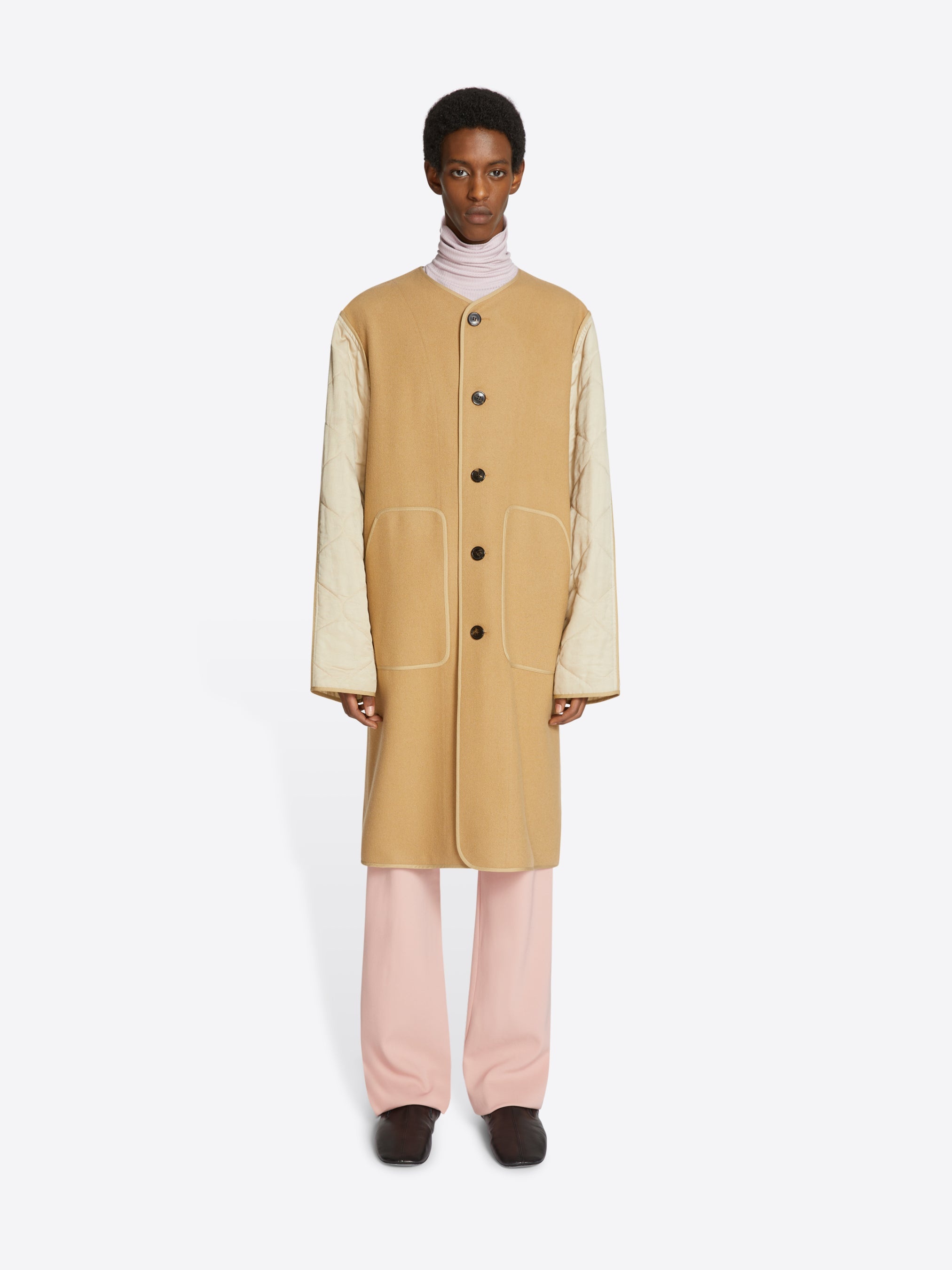 UNLINED COLLARLESS COAT - 2