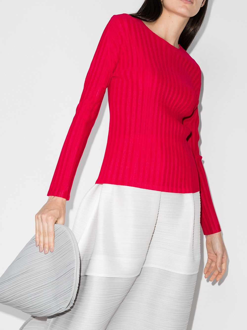 ribbed crew neck top - 2