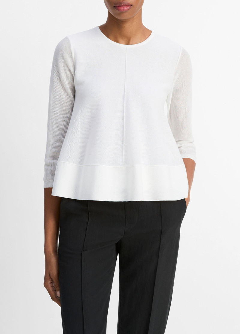 Italian Cotton-Blend A-Line Sweater 1