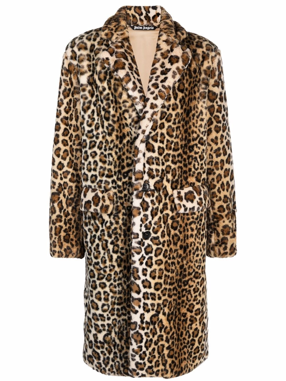 leopard faux-fur coat - 1