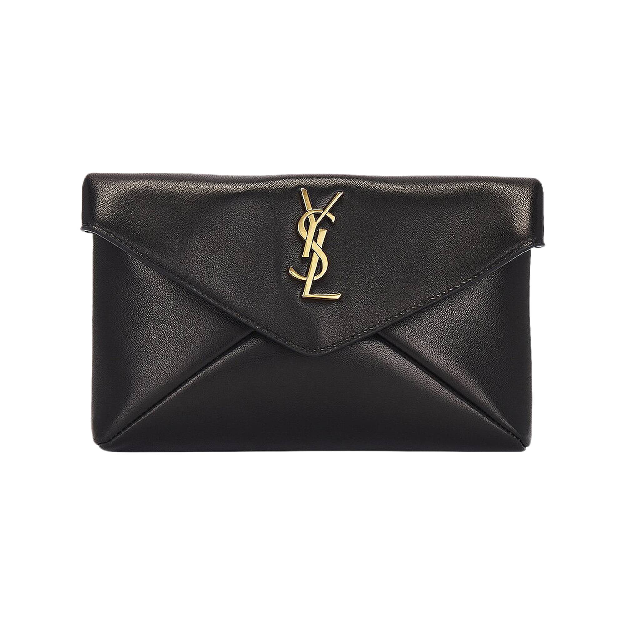 Saint Laurent Small Cassandre Envelope Pouch 'Black' - 1