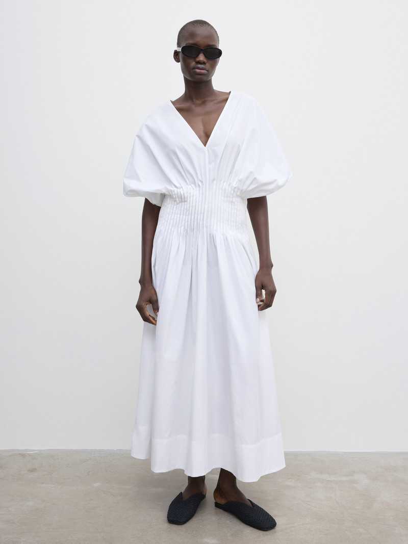 Poplin v-neck dress 1