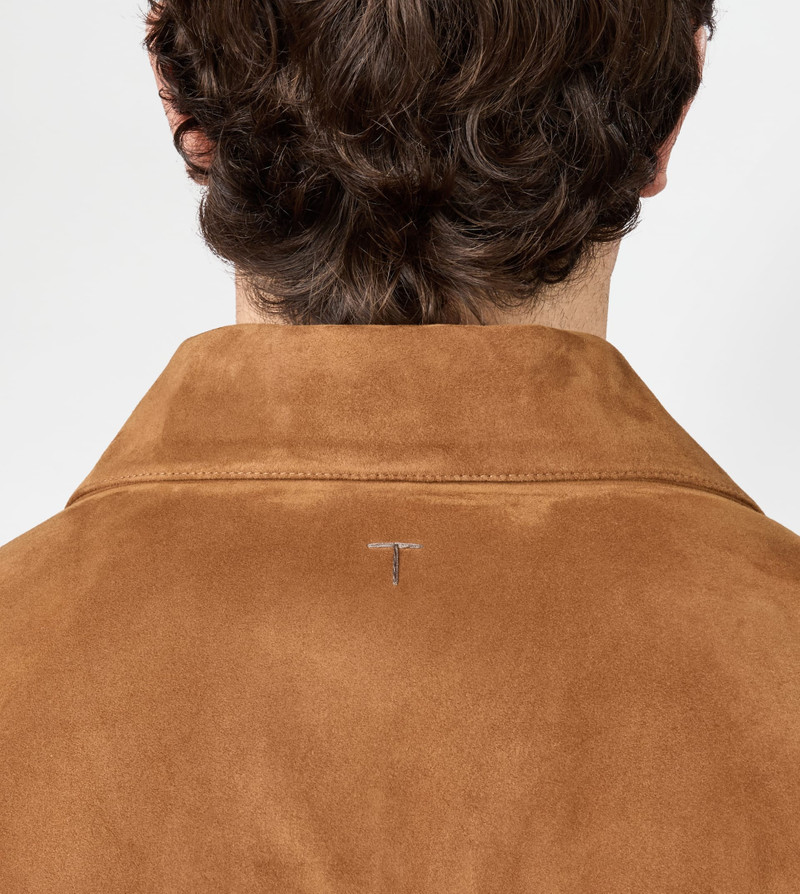 SHIRT JACKET IN PASHMY SUEDE - BROWN 6