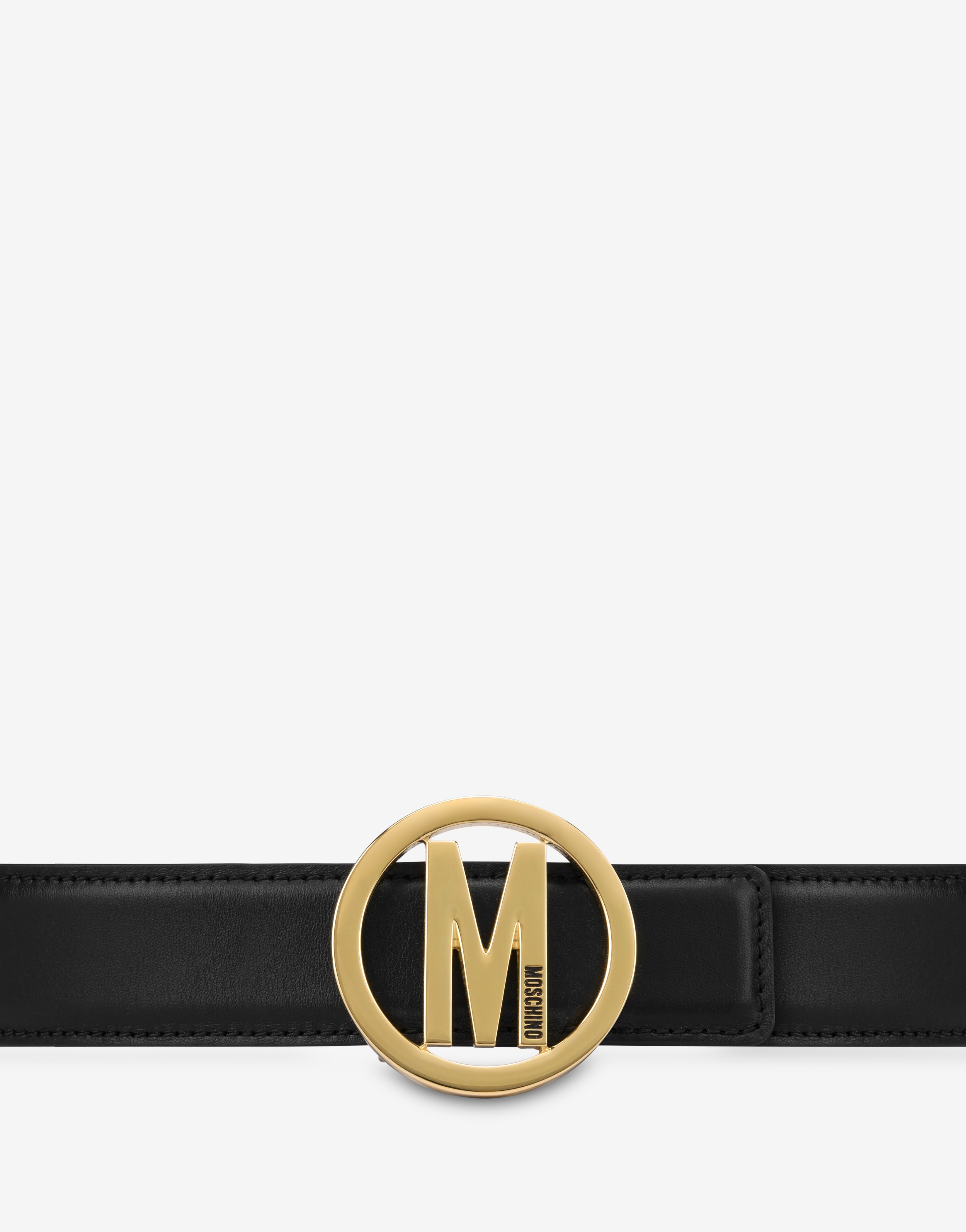 CIRCLE M BUCKLE CALFSKIN BELT - 2