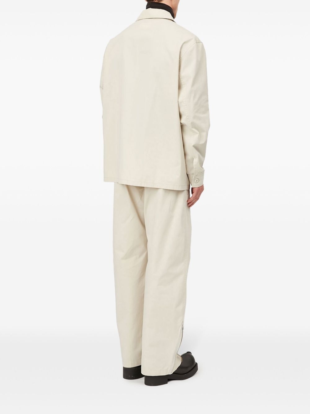 gabardine-weave cotton shirt jacket - 4