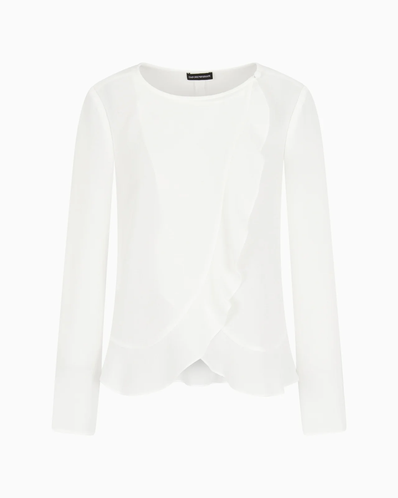 FLUID CRÊPE SHIRT JACKET WITH RUFFLE - 1