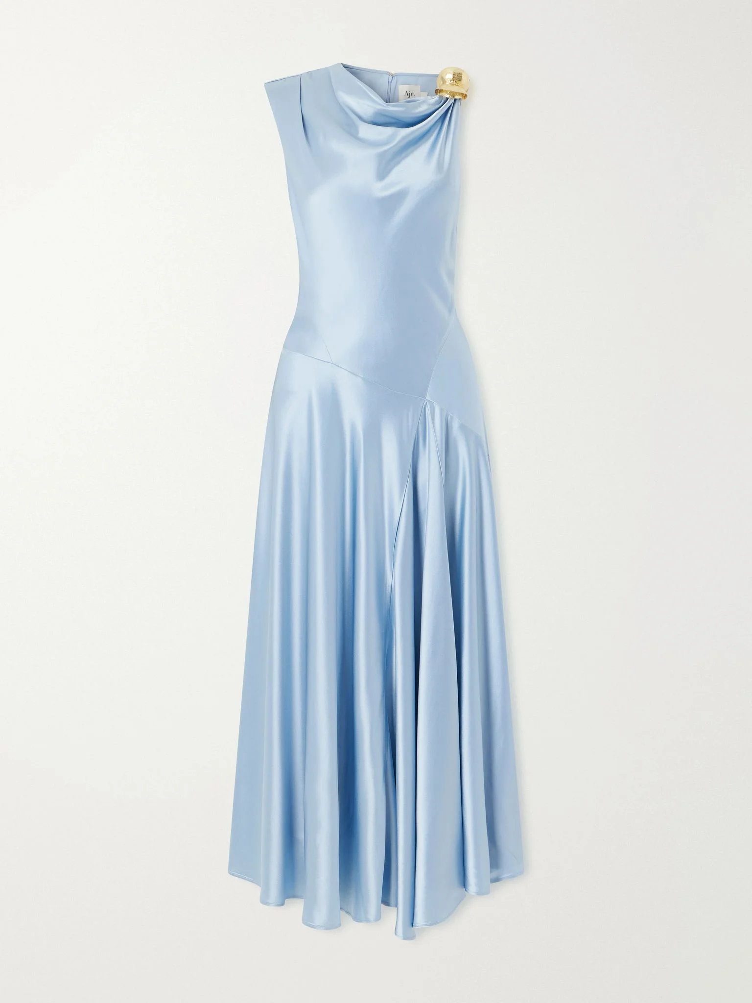 Siren embellished satin maxi dress Blue - 1