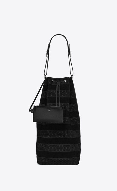 SAINT LAURENT le monogramme long bucket bag in suede and vegetable-tanned leather outlook