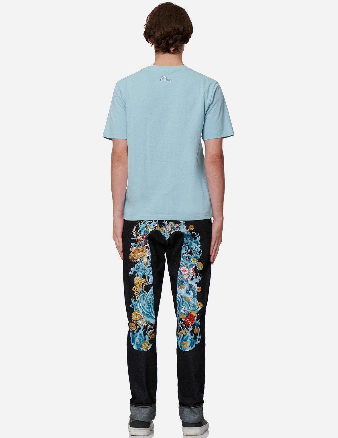 “THE GOD OF FORTUNE RIDING WAVES” DAICOCK EMBROIDERY CARROT-FIT JEANS #2017 - 5