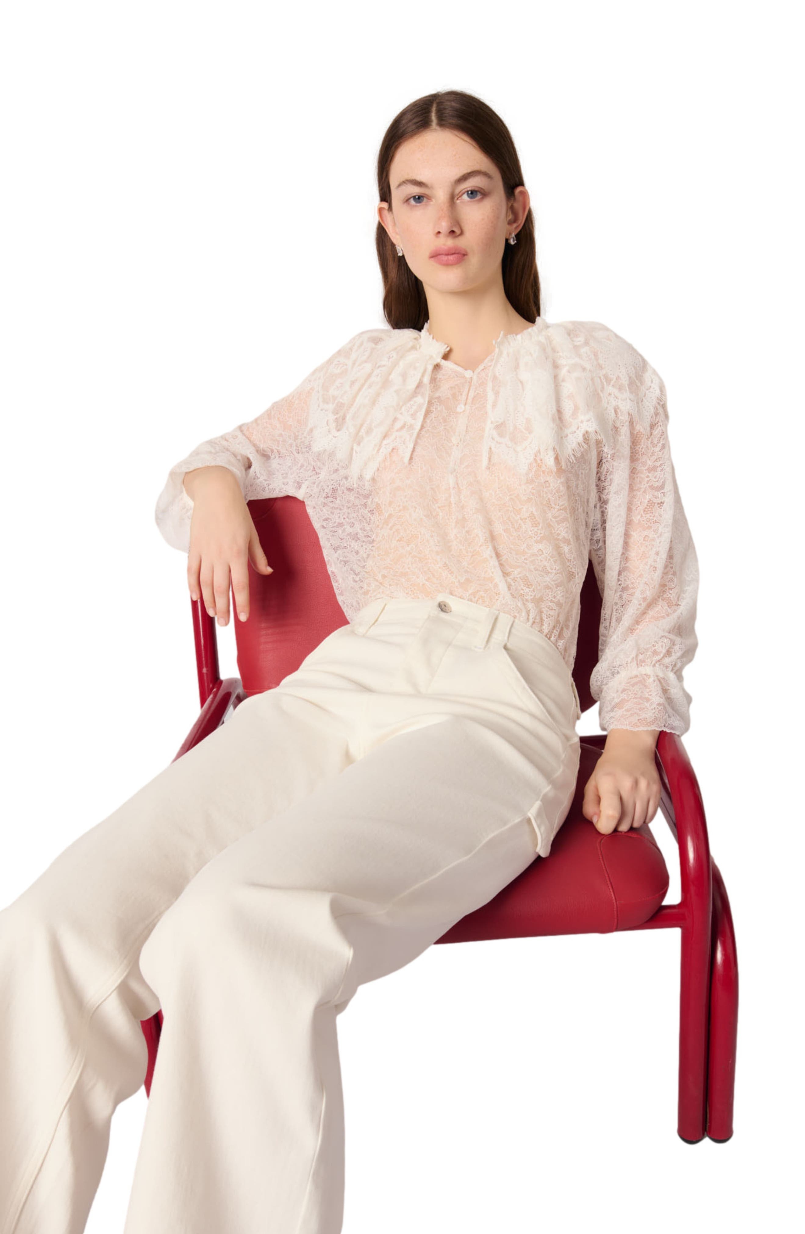 maje Carpenter cut jeans in White at Nordstrom - 7