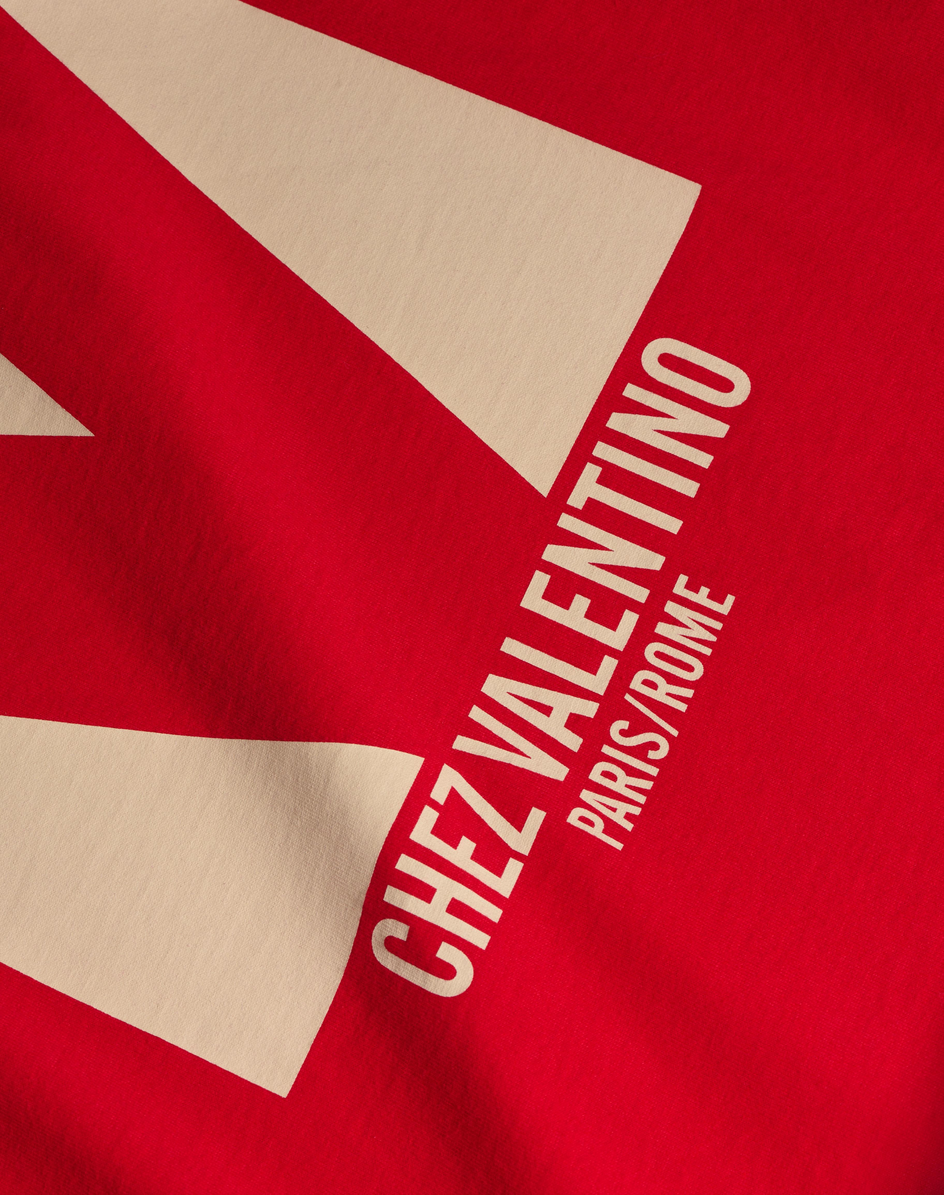 COTTON T-SHIRT WITH CHEZ VALENTINO PRINT - 9