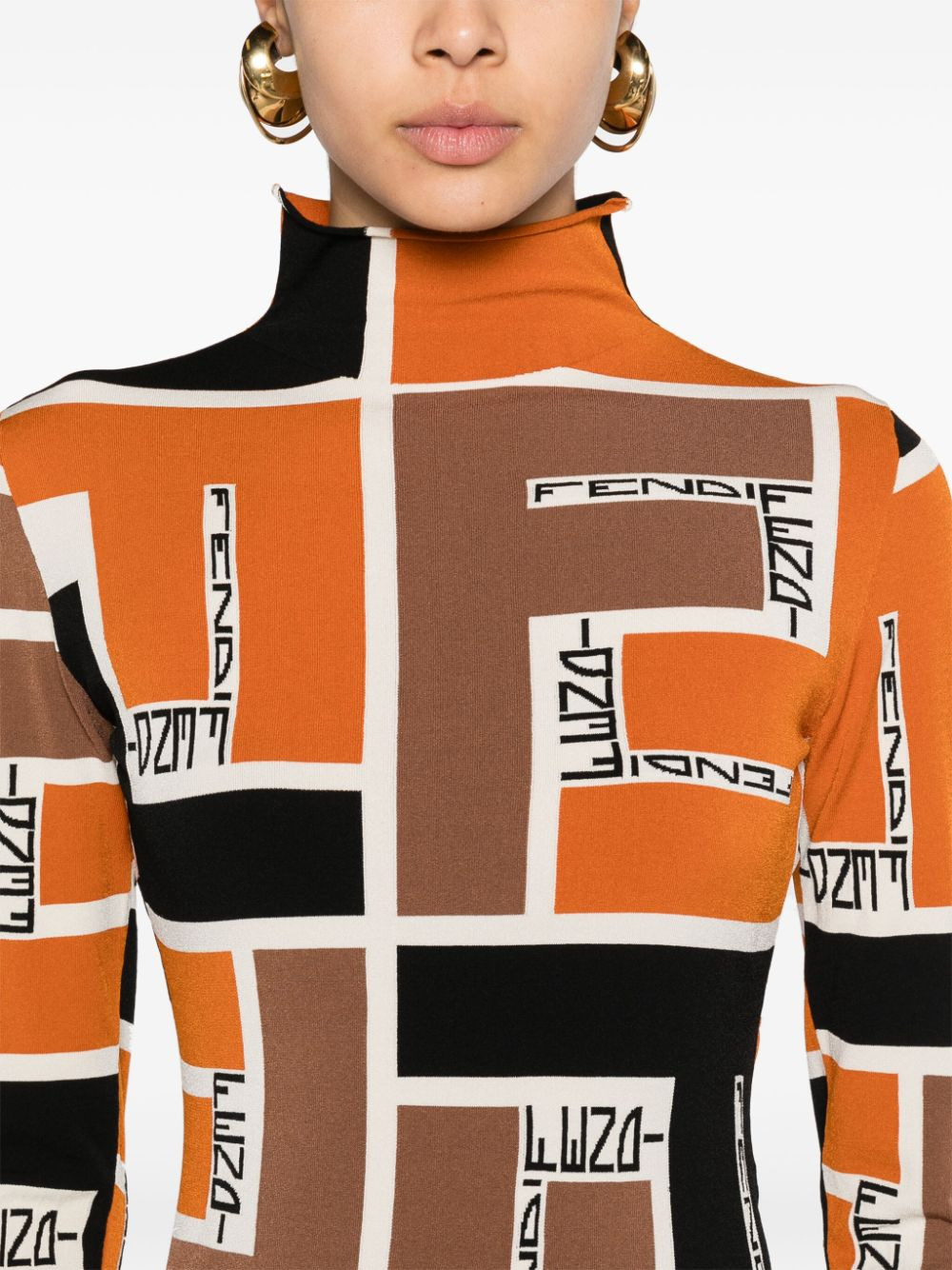 Fendi Women Printed High-Neck Top - 3