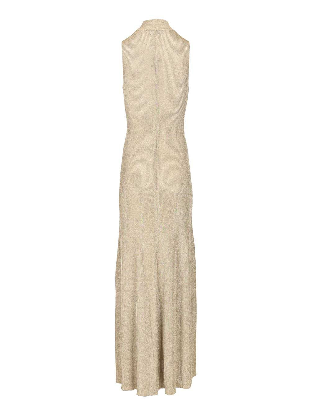 Long Knitted Dress Dresses Gold - 2