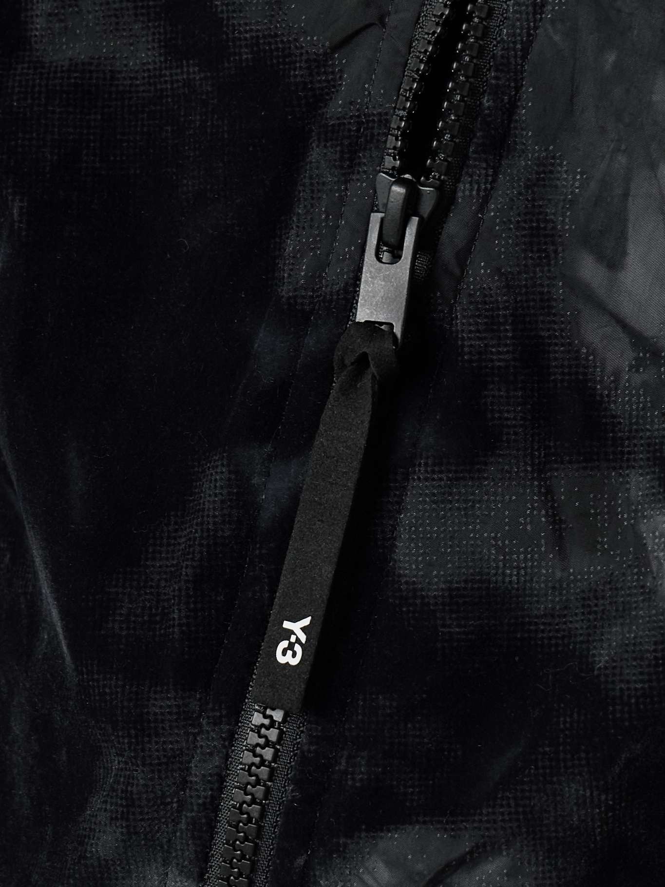 + Y-3 cropped padded flocked shell jacket - 5