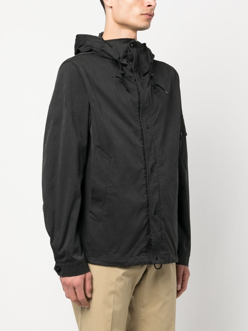 cotton plain hooded jacket - 3