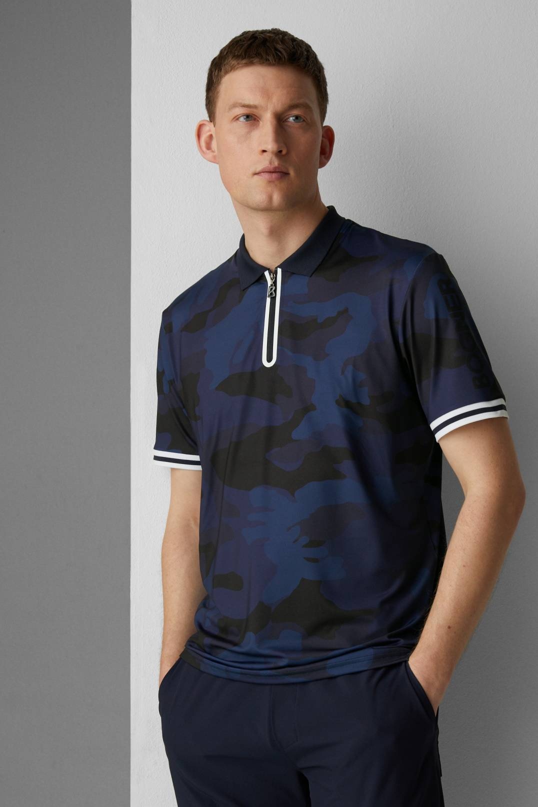 TIZIO FUNCTIONAL POLO SHIRT IN NAVY BLUE/BLACK - 2
