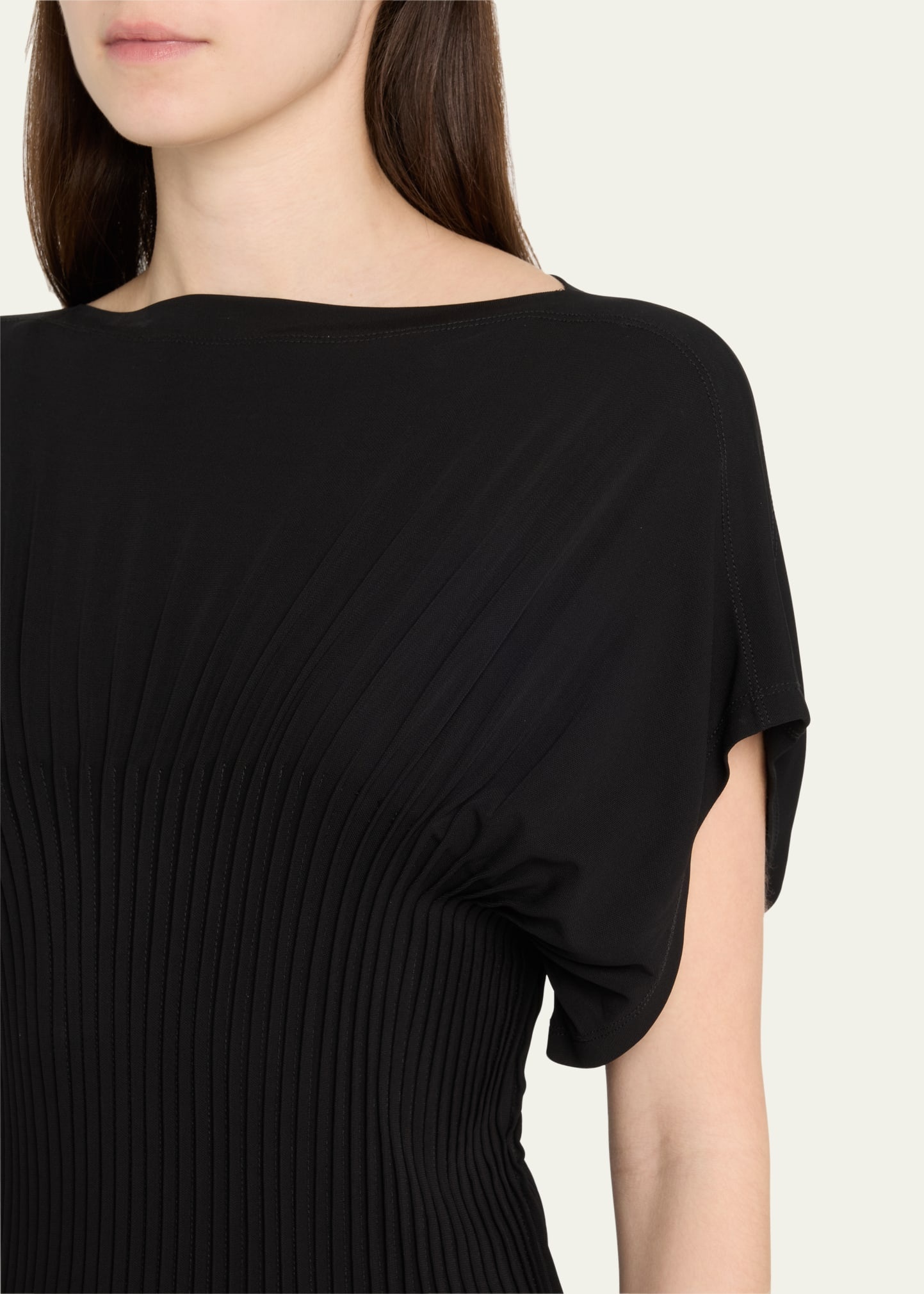 Knife-Pleated Jersey Empire Maxi Dress - 5