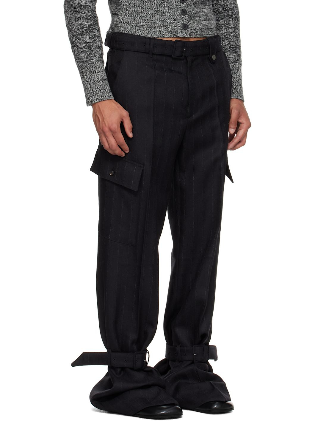 Black Belted Cargo Pants - 2