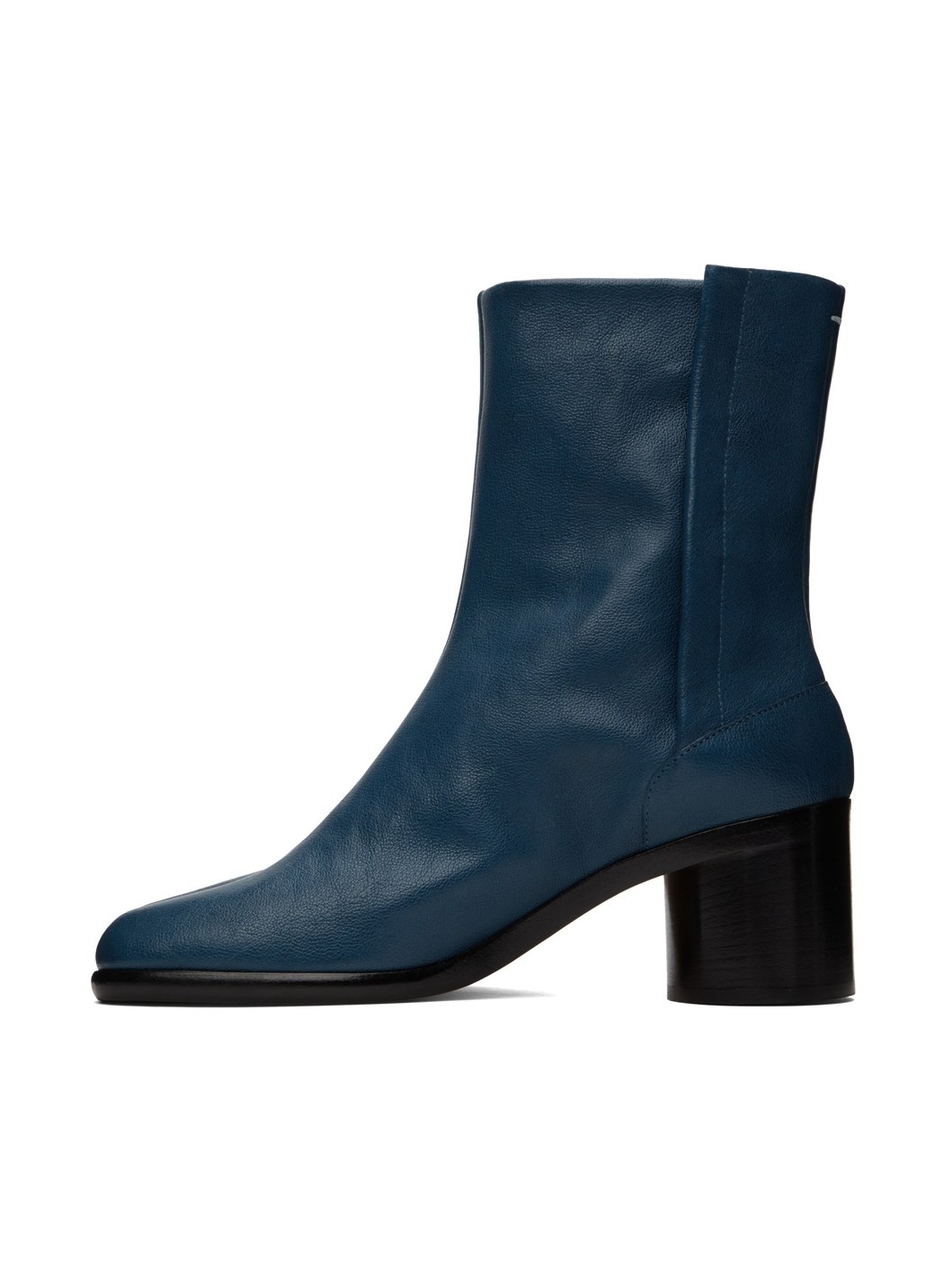 Navy Mid Heel Tabi Boots - 3