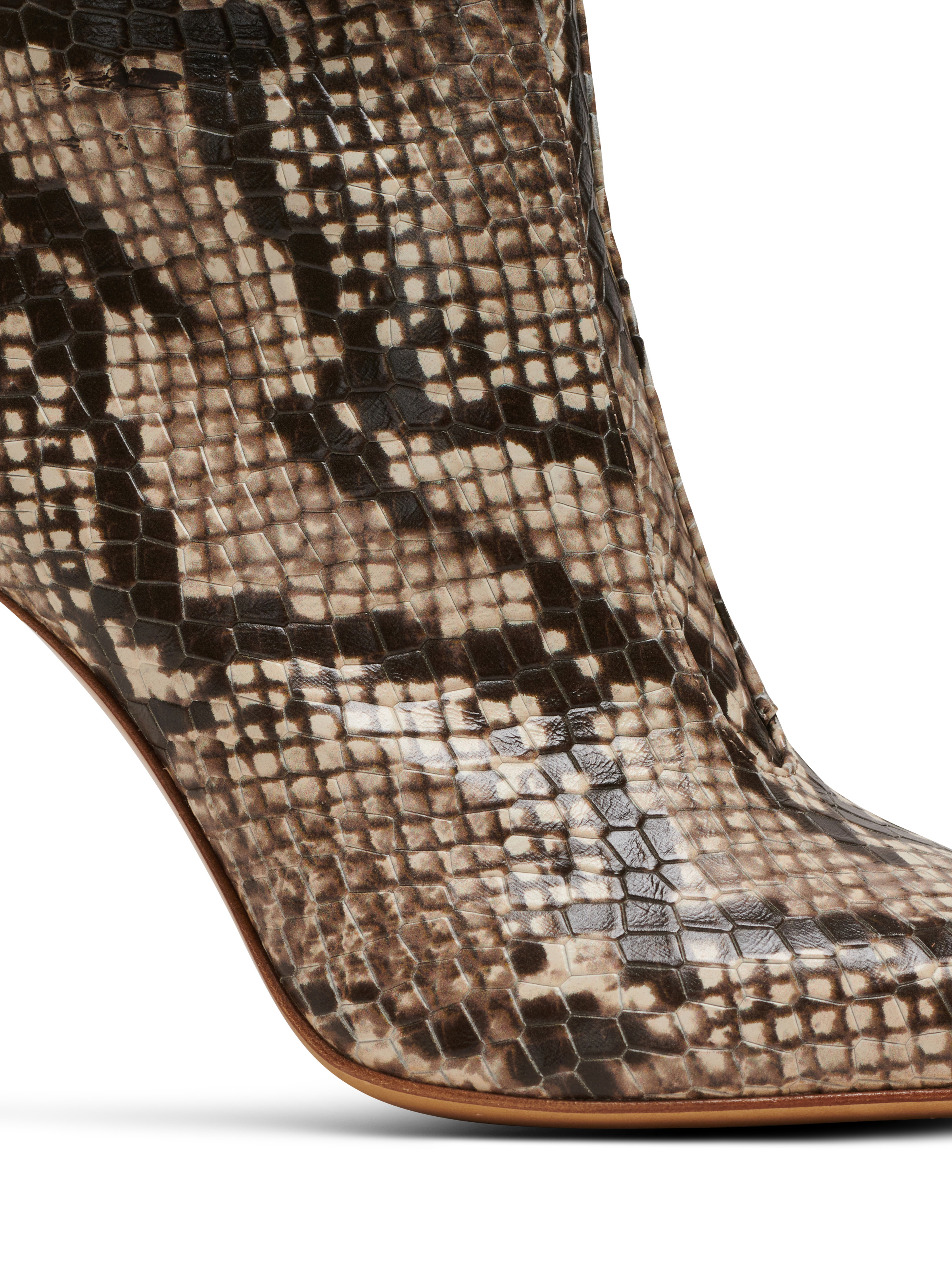 Alma snakeskin-effect leather ankle boots - 7