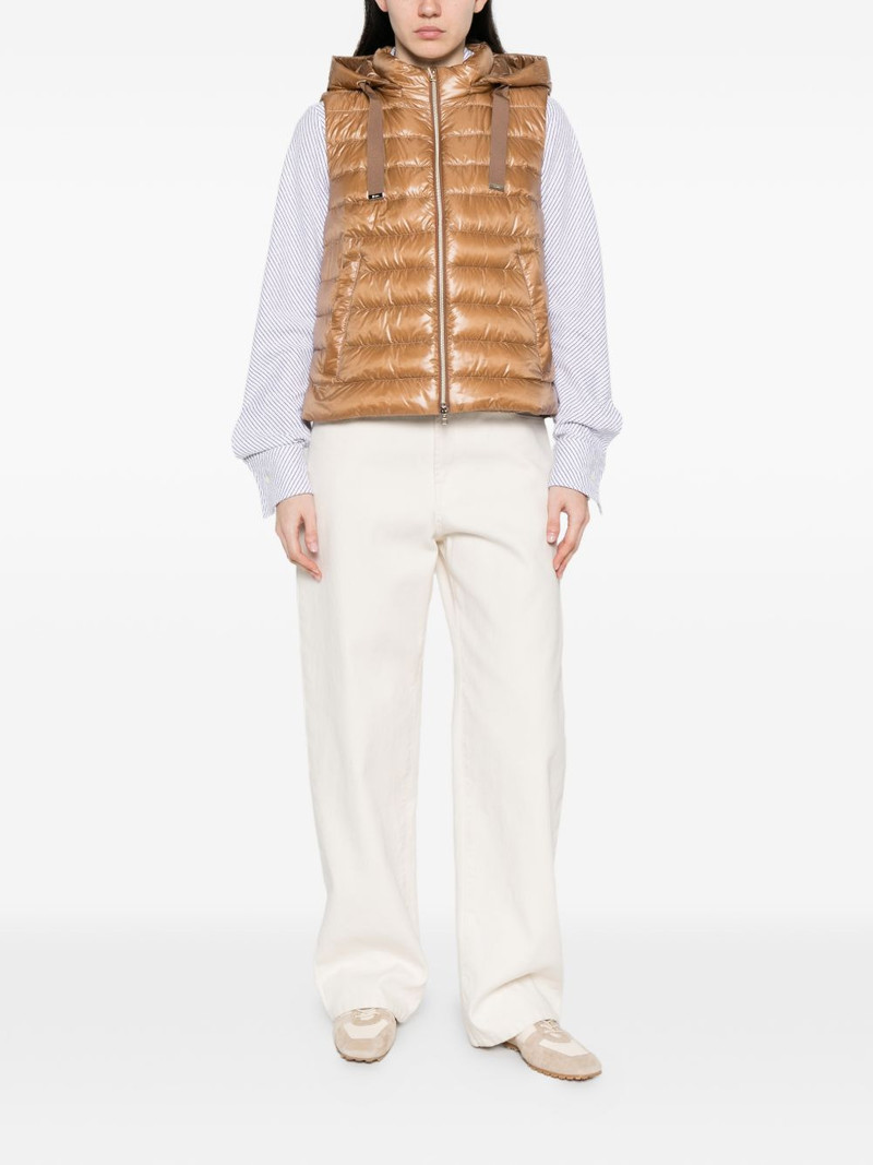 Herno drawstrings-collar waistcoat outlook