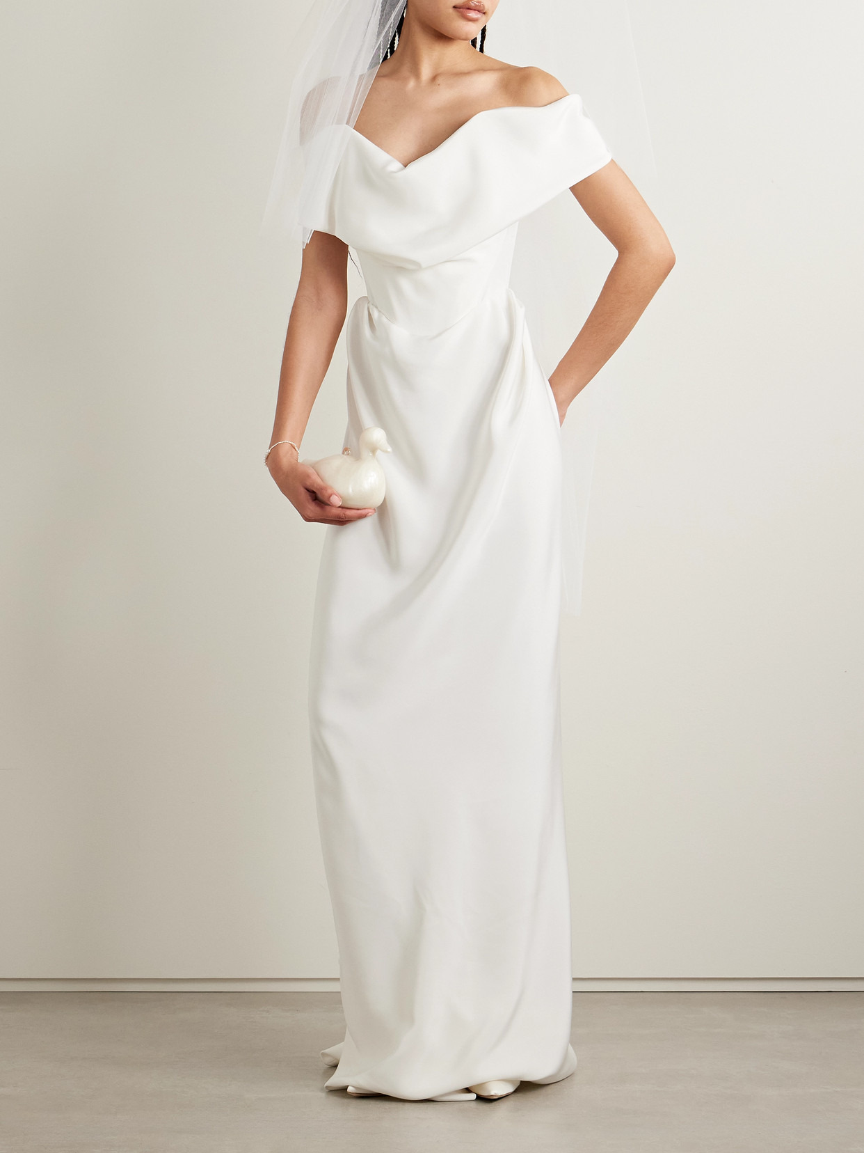 Nova Cocotte Off-the-shoulder Draped Silk-crepe Gown - 2