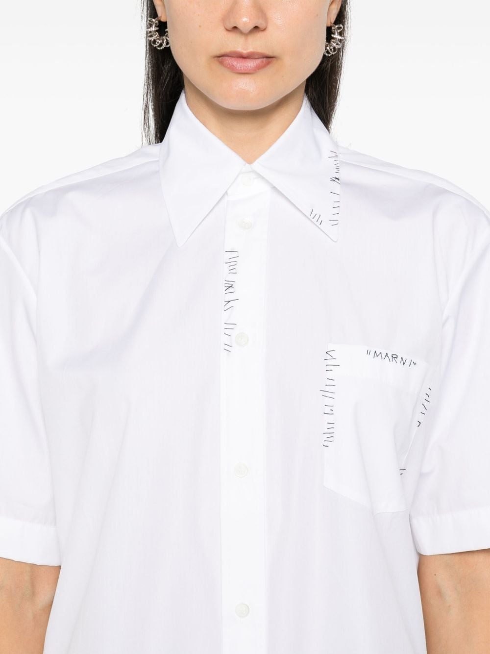 logo-embroidered shirt - 5