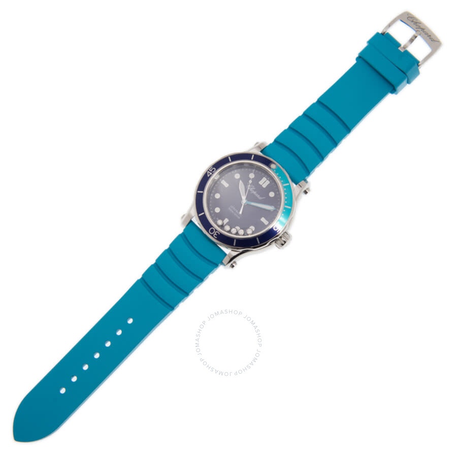 Chopard Happy Sport Automatic Chronometer Blue Dial Ladies Watch 278587-3001 - 3