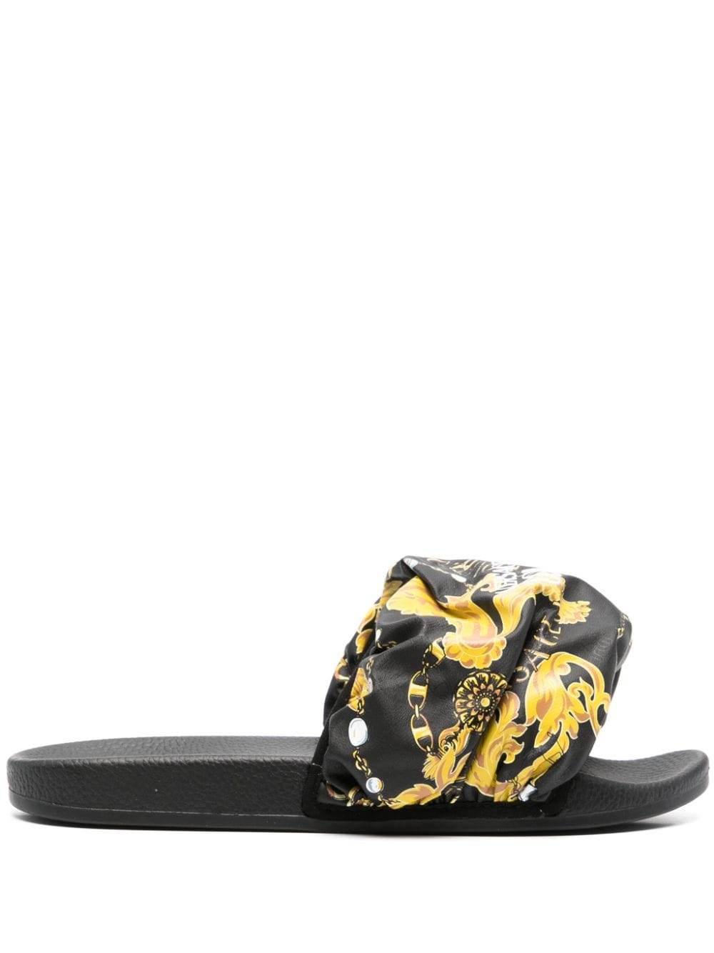 Chain Couture-print padded slides - 1