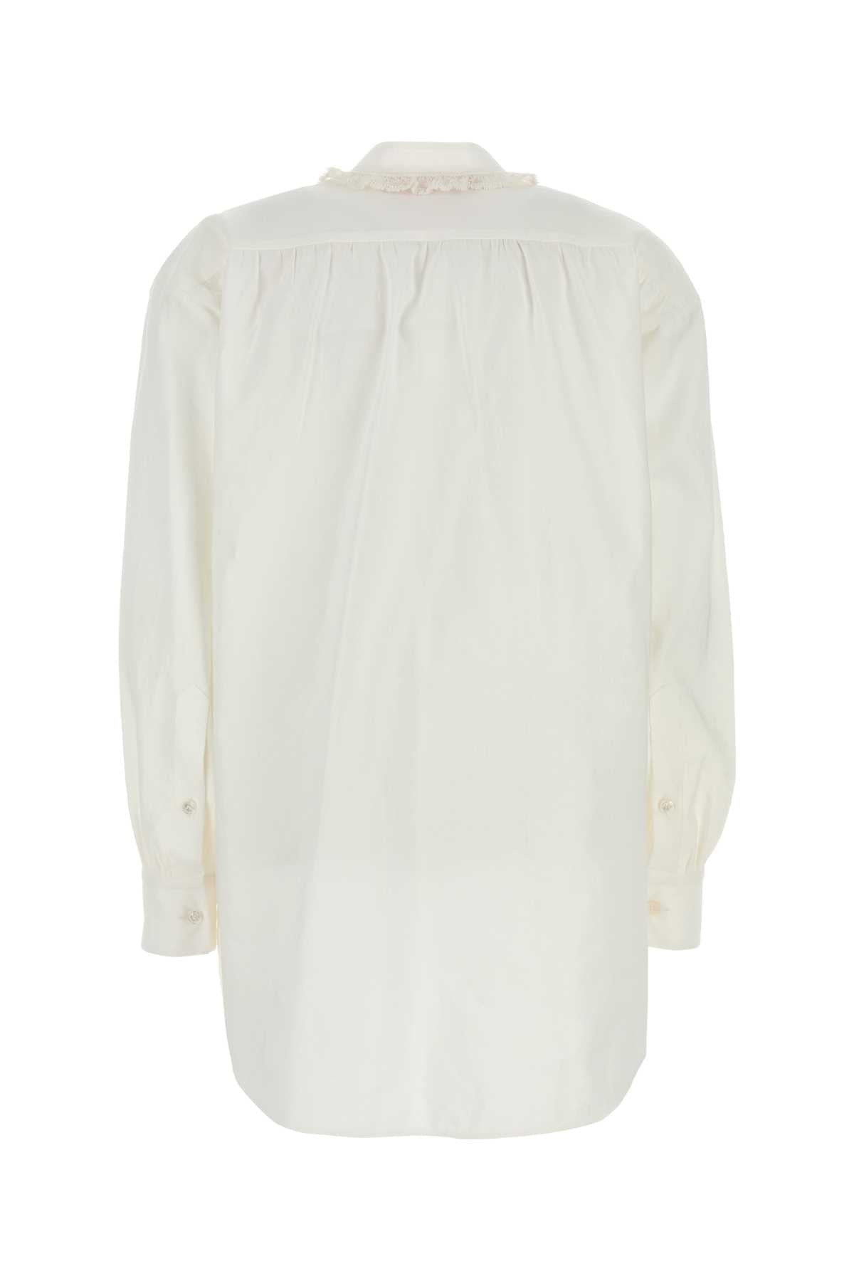 Valentino Garavani Women White Cotton Blend Blouse - 2