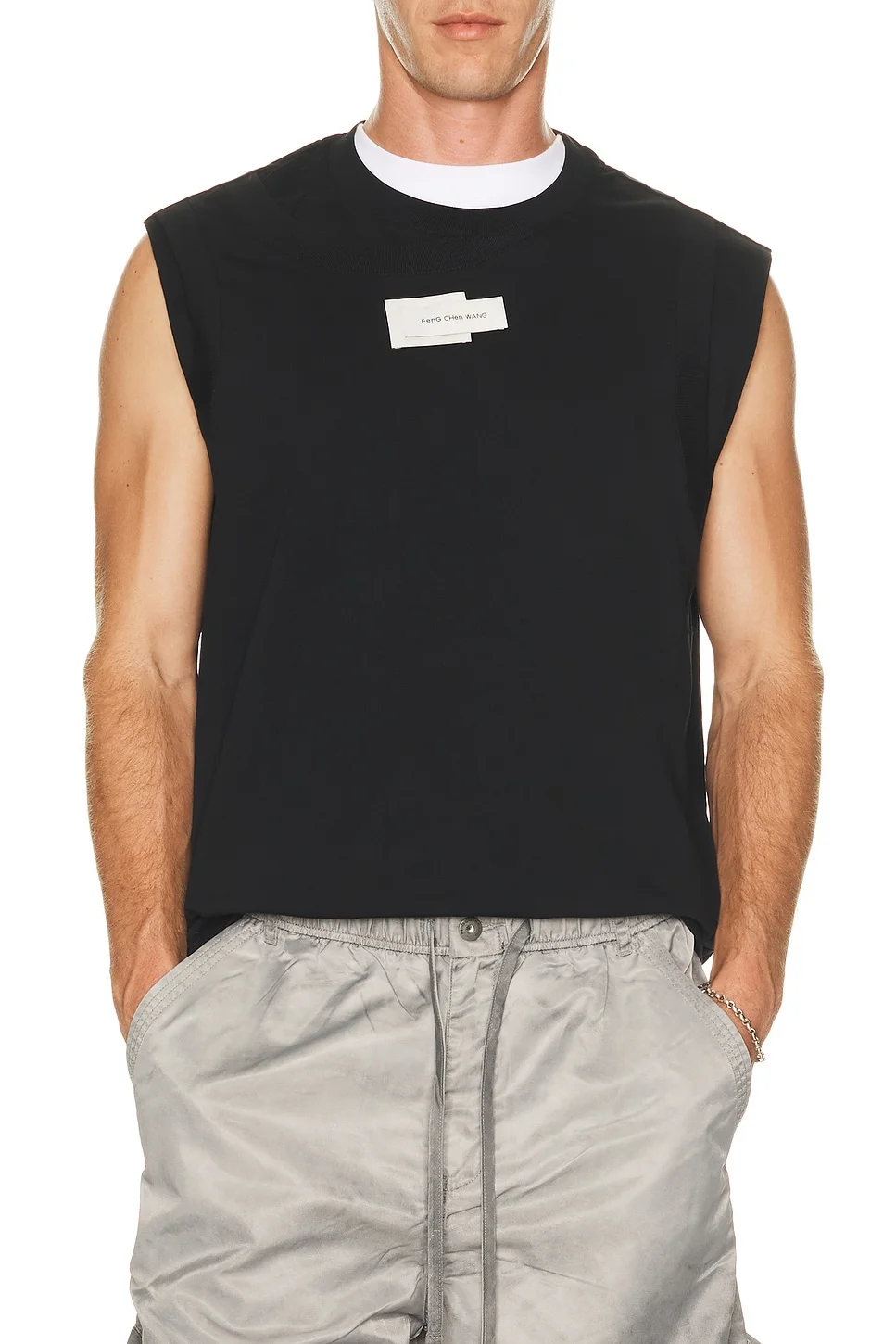 2 in 1 Black Loose Fit Tank Top - 1