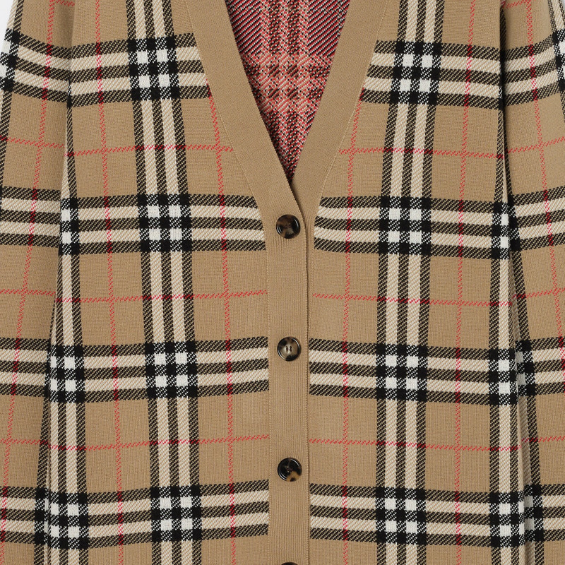 Burberry Check Cotton Wool Cardigan outlook