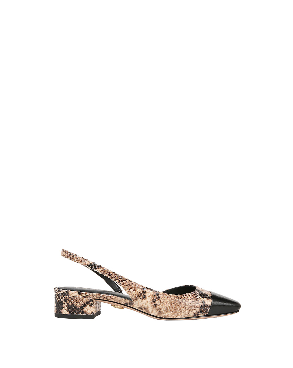 CECILE SNAKESKIN-EMBOSSED SLINGBACK - 5