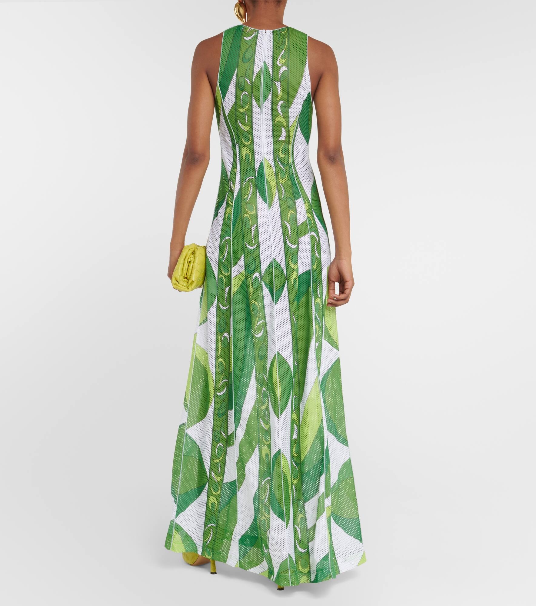 Printed mesh maxi dress - 3