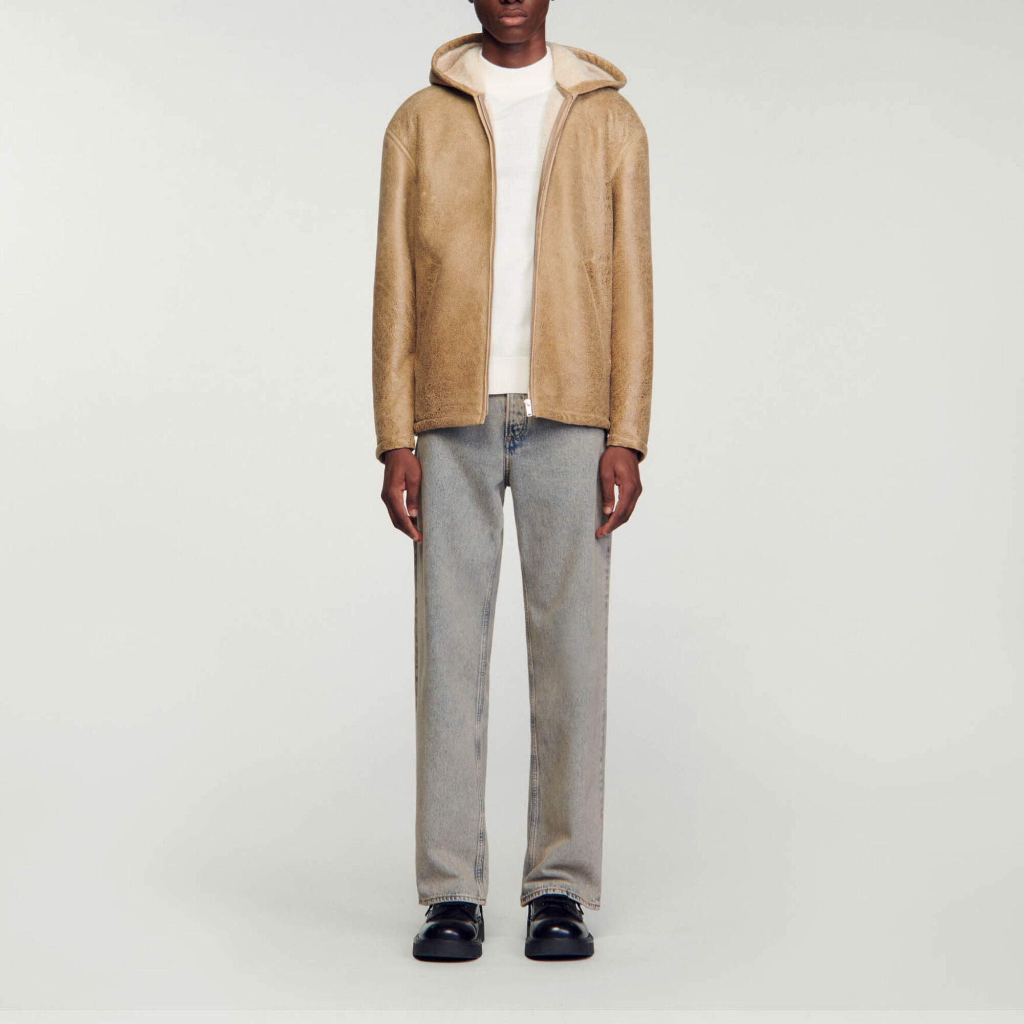 WOOLLEN LEATHER JACKET - 2
